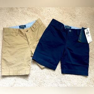 Ralph Lauren boys 3T shorts. Navy blue and Khaki. Navy is NWT.